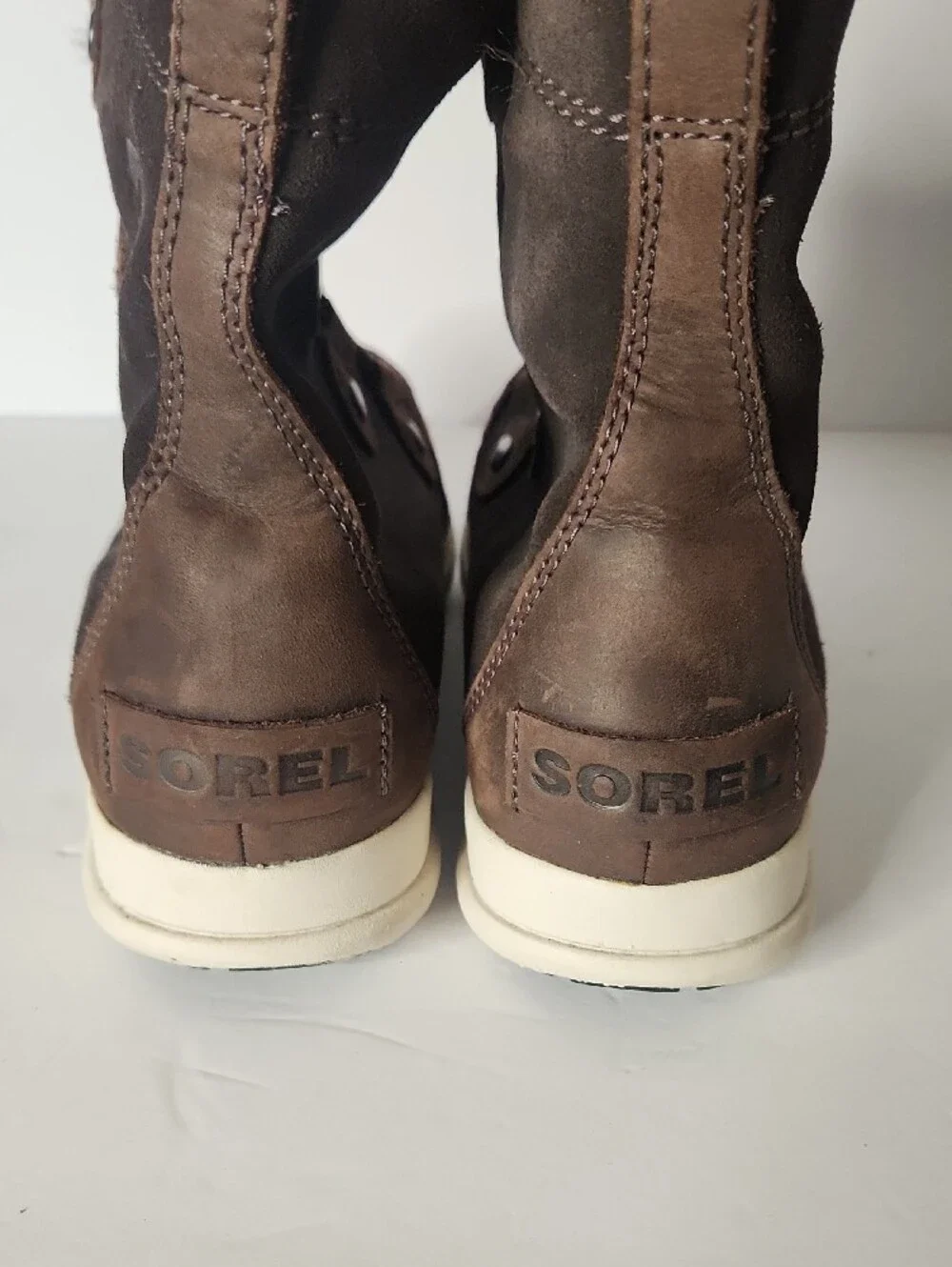 Sorel Explorer Joan Brown Faux-Fur Trim Lace-Up Winter Boots Size 10